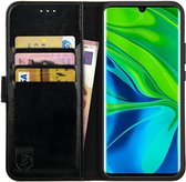 Rosso Element Book Case Wallet Hoesje Geschikt voor Xiaomi Mi Note 10 (Pro) | Portemonnee | 3 Pasjes | Magneetsluiting | Stand Functie | Zwart