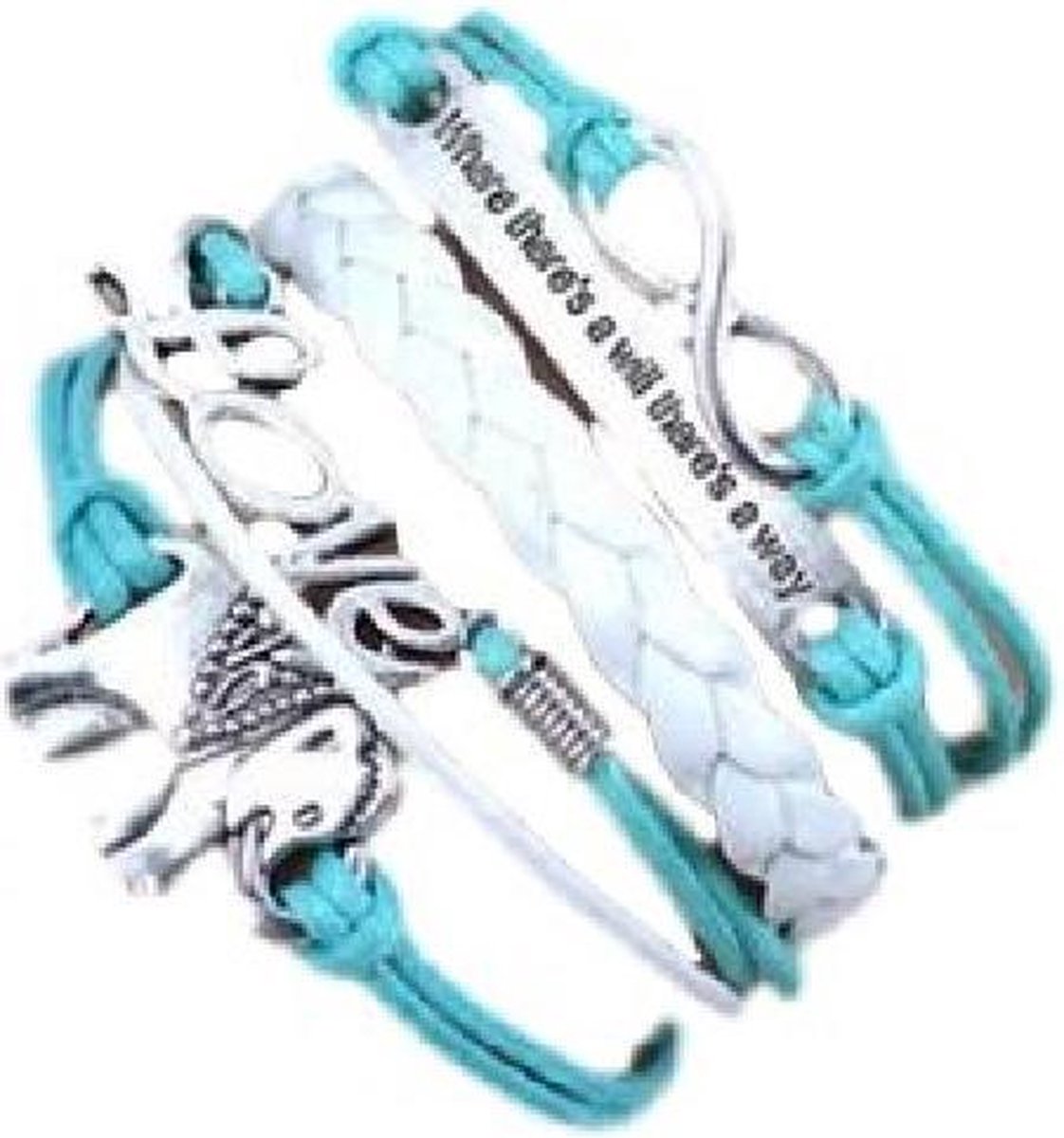 BY-ST6 meiden armband in de kleur lichtblauw/wit