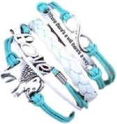 Bracelet fille BY-ST6 de couleur bleu clair / blanc