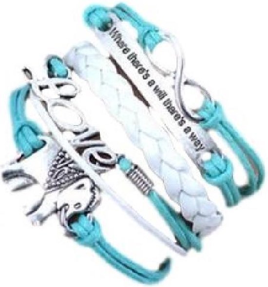Bemiddelaar Sta op Iedereen BY-ST6 meiden armband in de kleur lichtblauw/wit | bol.com
