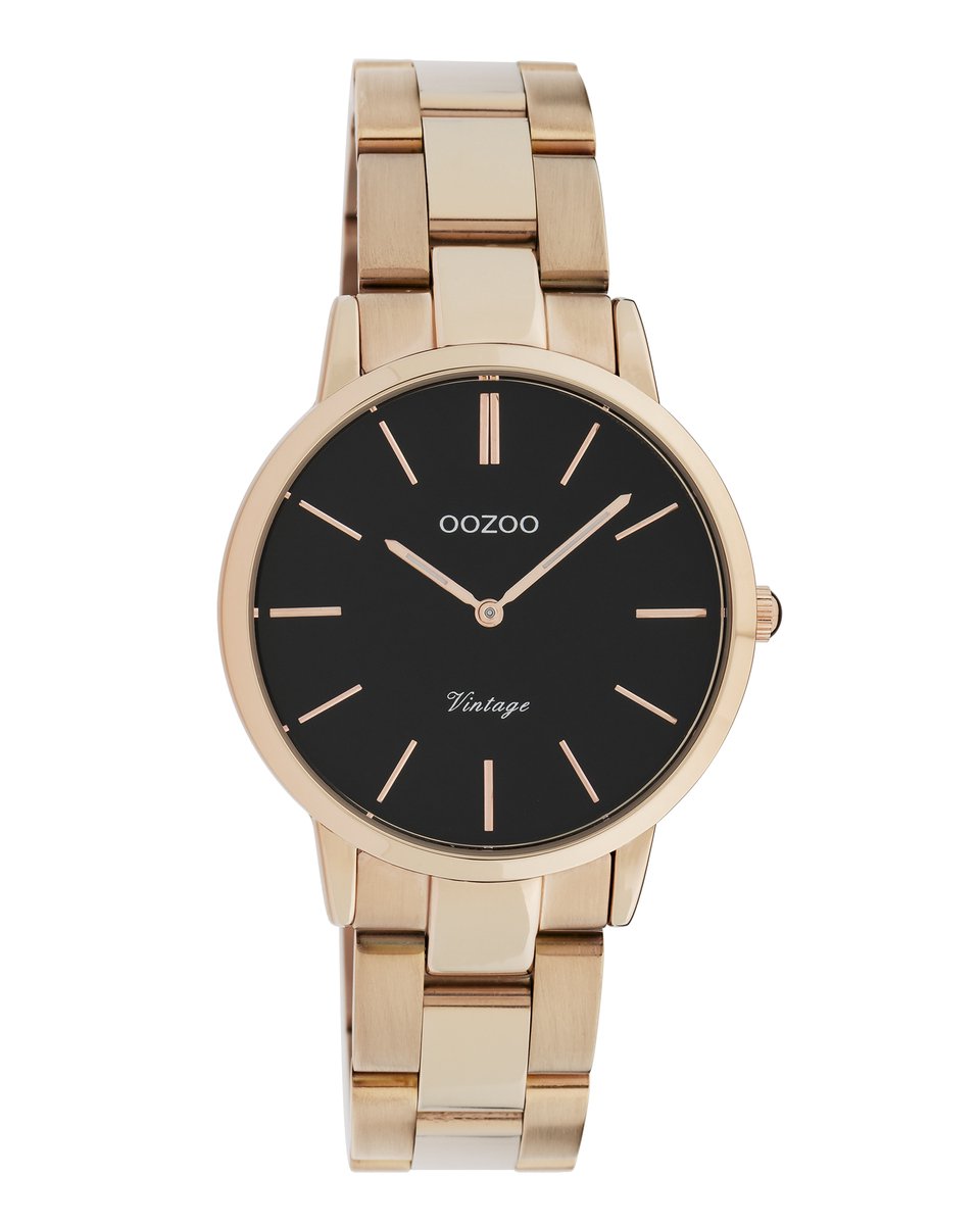 OOZOO Vintage series - rosé goudkleurige horloge met rosé goudkleurige roestvrijstalen armband - C20049 - Ø34