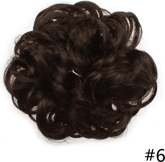 Chignon Postiche Scrunchie Cheveux Bouclés Couleur Chocolat Copper Wick - Court, Synthétique