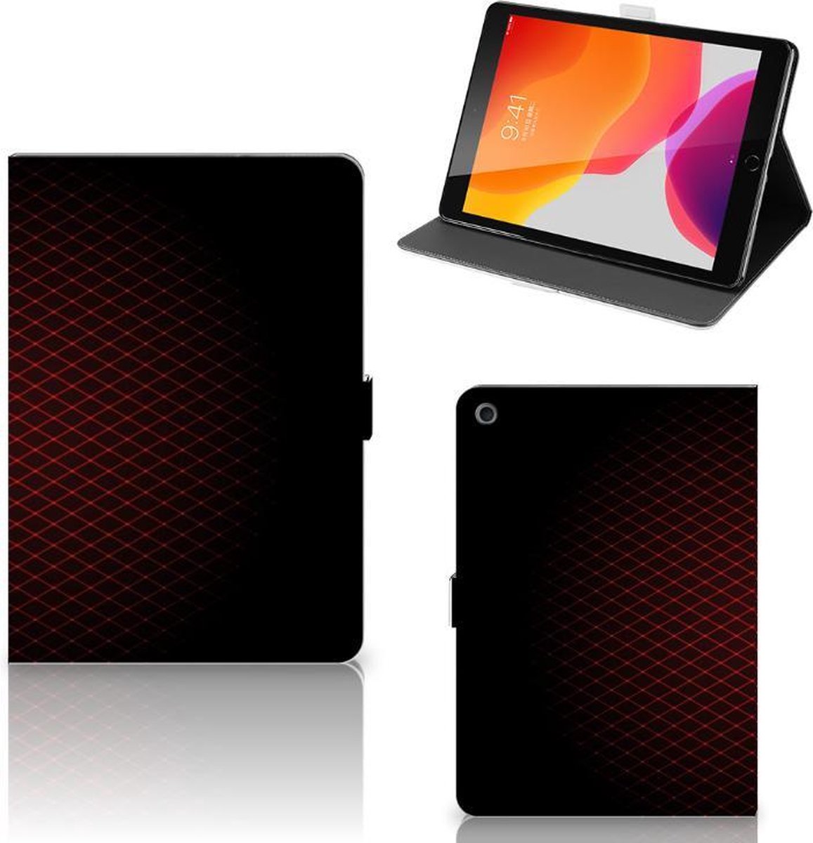 iPad 10.2 2019 | iPad 10.2 2020 | 10.2 2021 Tablet Hoes Geruit Rood