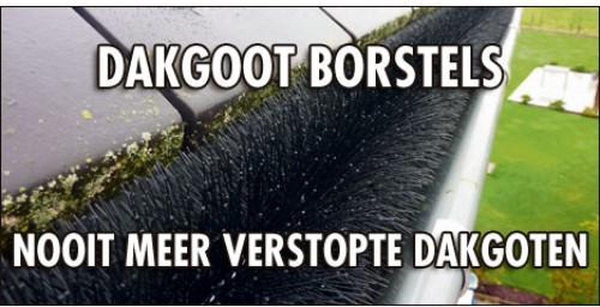 Forega - 24 M Lot De 20 Brosses à Gouttières, Longueur 120 Cm ; De Diamètre - 12 Cm| Protection Des Feuilles | Protection Contre Les Martres, Gouttière | Protection Des Panneaux Solaires