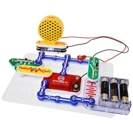 Thumbnail van een extra afbeelding van het spel Snap Circuits Stroboscoop Licht en Geluid Set Met 14 Verschillende Projecten