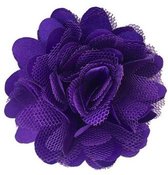 Alligatorknip, haarknip, haarspeld met satijn/organza bloem (ca. 4cm) meisje, peuter, feest, kerst, verjaardag paars - gratis verzending