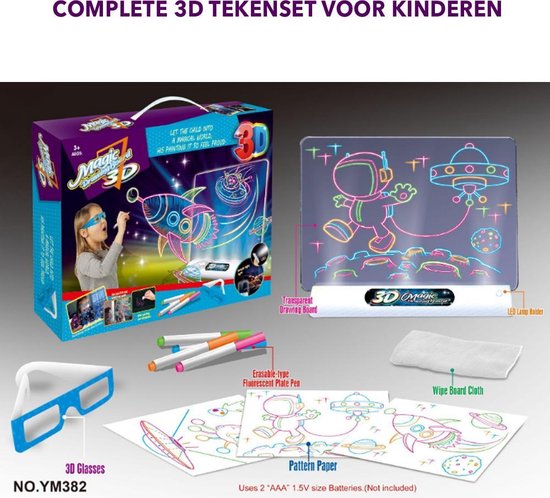 Afbeelding van het spel 3D interactieve tekentafel voor kinderen - Deluxe leerspeelgoed set