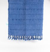 uit Turkije By Aquatolia Hamamdoek Daskyleion - 100% Zacht Katoen - Strandlaken - Handdoek - Blauw - 100cm x 180cm - Originele hamamdoek uit Turkije