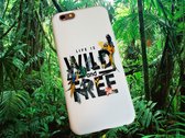 Apple Iphone 6 Plus / 6S Plus Wit siliconen hoesje (Life is wild and free)