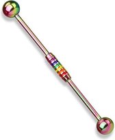 Industrial regenboog piercing regenboog strepen