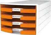 HAN 1013-51 Corbeille à courrier Plastique, Polystyrène Orange, Blanc