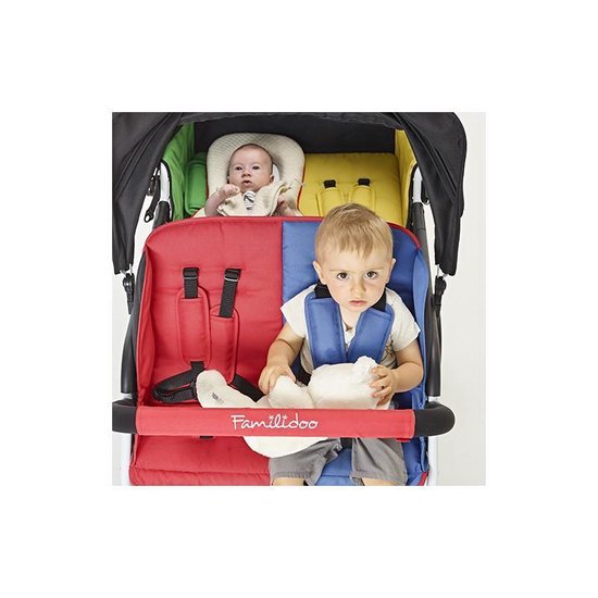 Familidoo Lidoo City BB Wandelwagen 4 zits Geschikt voor 2 newborn baby's van Fa — afbeelding 5