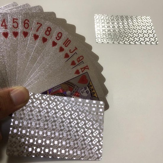 Luxe Zilveren Speelkaarten - Waterbestendig en duurzaam Kaartspel, pokerkaarten