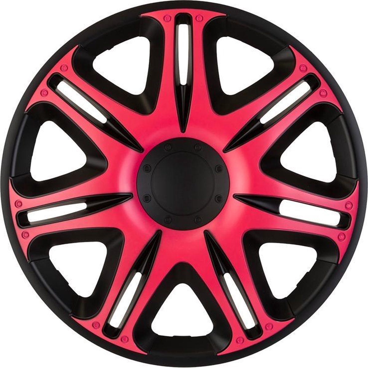 4-Delige J-Tec Wieldoppenset Nascar 16-inch zwart/roze
