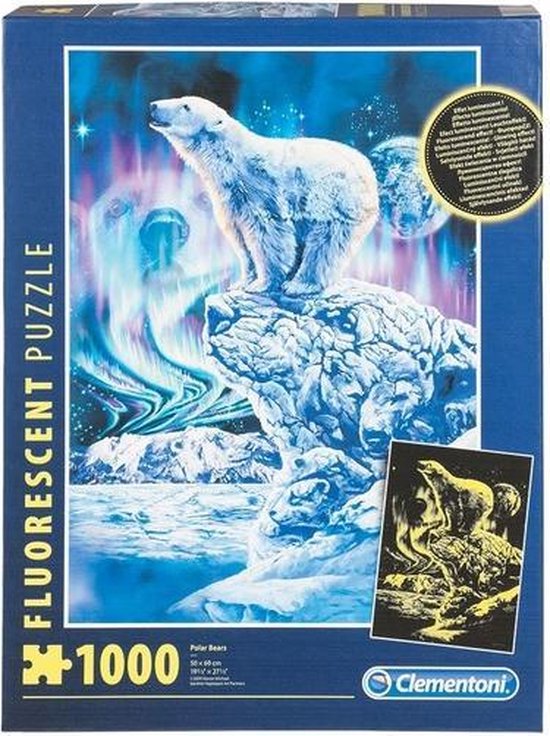 Clementoni Fluoriscerende Puzzel - Polar Bears - 1000 Stukjes | bol.com