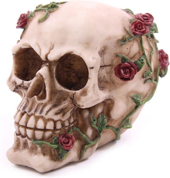 Nemesis Now - Figurine Rose from Beyond Skull 15cm, Ivoire