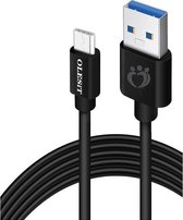 Olesit K107 Câble micro USB 1,5 mètre Chargeur de charge rapide 2,1 A Câble de charge pour cordon de charge haute vitesse - Câble de qualité lourde - Noir