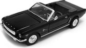 FORD MUSTANG CONVERTIBLE 1964 1/2 ZWART 1-18 Welly CABRIO
