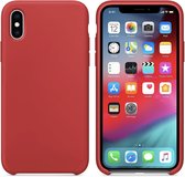 Luxe siliconen hoesje - rood - voor Apple iPhone XR - suède binnenkant