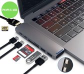 7 in 1 USB 3.0 Type-C Hub Adapter PRO - HDMI 4K poort - Thunderbolt 3 USB-C Hub met Hub 3.0 TF SD Reader Slot PD voor Apple MacBook Pro Air