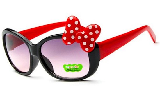 Superschattige kinder zonnebril met vrolijke rode strik – UV400 – Anti Reflectie - Meisjes zonnebril – Sunglasses Kids