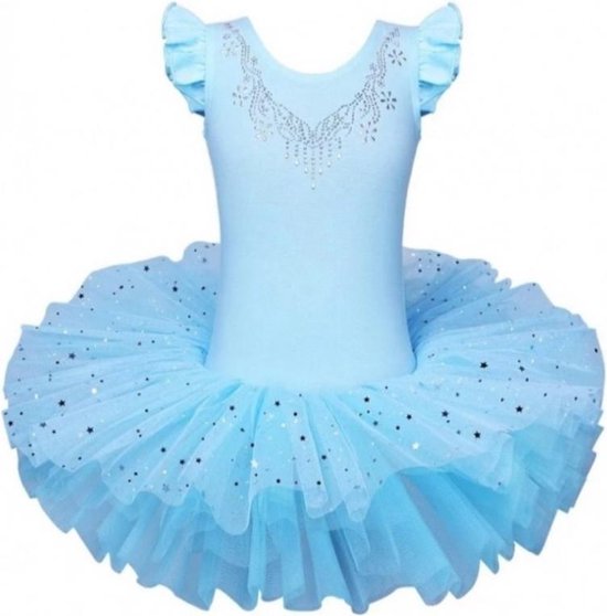 Balletpakje met Tutu Blauw Sparkle Style - Ballet - prinsessen tutu  verkleed jurk meisje | bol.com