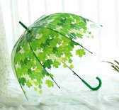 Groen Creatieve Kleurrijke Parasol Bladeren Paraplu Transparante Champignons Boogboom Verse PVC Bubble Regenuitrusting