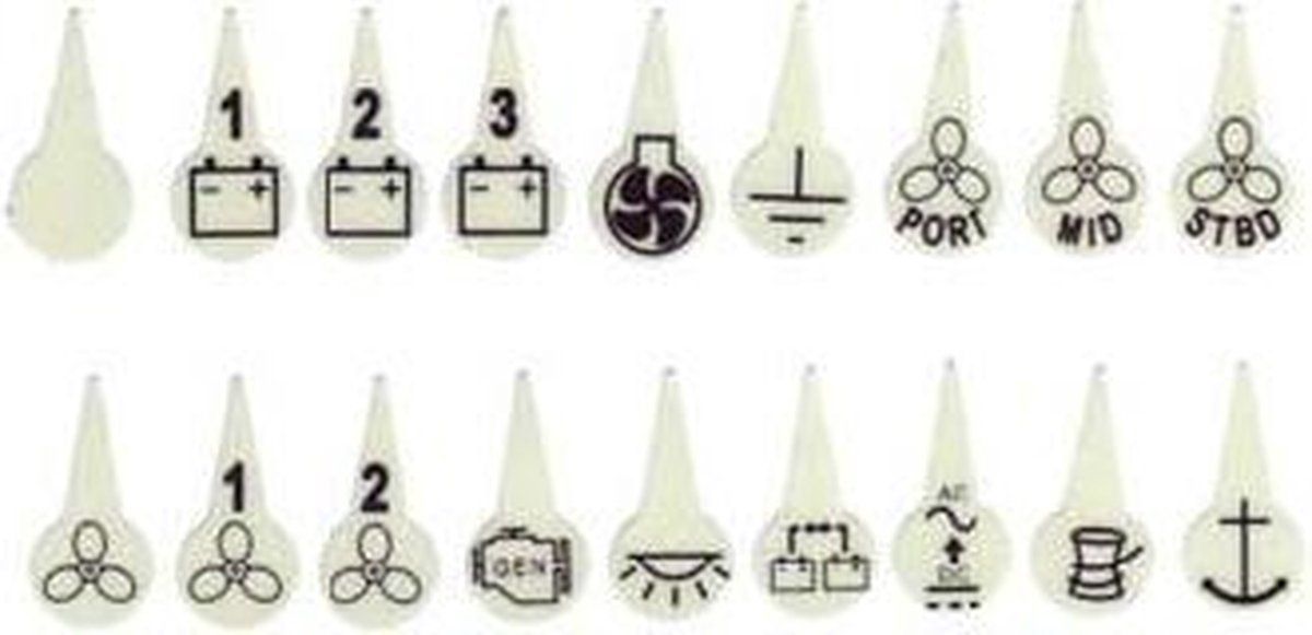 Blue Sea Systems Kit Met Identificatielabels Voor Pictogramcircuits Wit