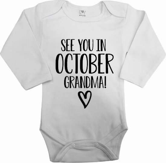Verrassend bol.com | Baby rompertje see you in october grandma | Bekendmaking JV-67