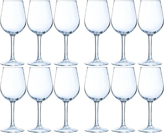 12x Luxe wijnglazen voor witte wijn 270 ml - 27 cl - Witte wijn en rose glazen - Wijn drinken - Wijnglazen van glas