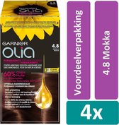Garnier Olia Haarverf 4.8 Mokka 4 stuks Voordeelverpakking