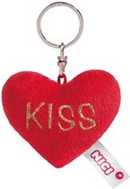 Sleutelhanger Rood Hartje met de tekst 'Kiss'