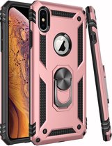 iPhone X/Xs Anti-shock Hoesje - Military Grade Armor - Ring Kickstand - Rose goud - Epicmobile
