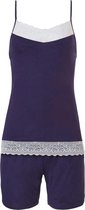 Pastunette Deluxe Dames Shortama - Blauw - Maat 36