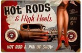 Hot Rods & High Heels Pin Up Show Zwaar Metalen Bord