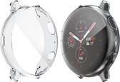 Full Cover Bumper voor Samsung Galaxy Watch Active 2 44mm – Siliconen Case Screenprotector – Transparant