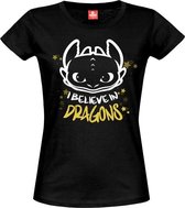 How To Train Your Dragon Dames Tshirt -XL- I Believe In Dragons Zwart