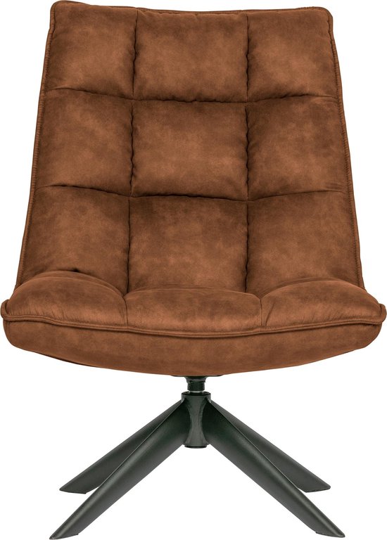 WOOOD Jouke Draaifauteuil - Kunstleer - Cognac - 97x70x85