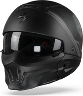 Scorpion EXO-Combat Evo Unborn Matt Black Silver Jet Jethelm - Motorhelm - Maat S