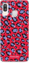 Samsung Galaxy A40 hoesje TPU Soft Case - Back Cover - Luipaard / Leopard print / Rood