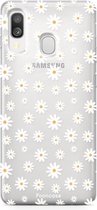 Samsung Galaxy A40 hoesje TPU Soft Case - Back Cover - Madeliefjes