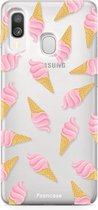 FOONCASE Coque souple en TPU Samsung Galaxy A40 - Coque arrière - Ice Ice Baby / Ice Creams / Pink Ice Creams