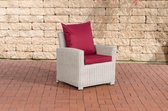 Clp Fisolo Fauteuil - 5mm rond Polyrotan - Rotan kleur : wit overtrek robijnrood