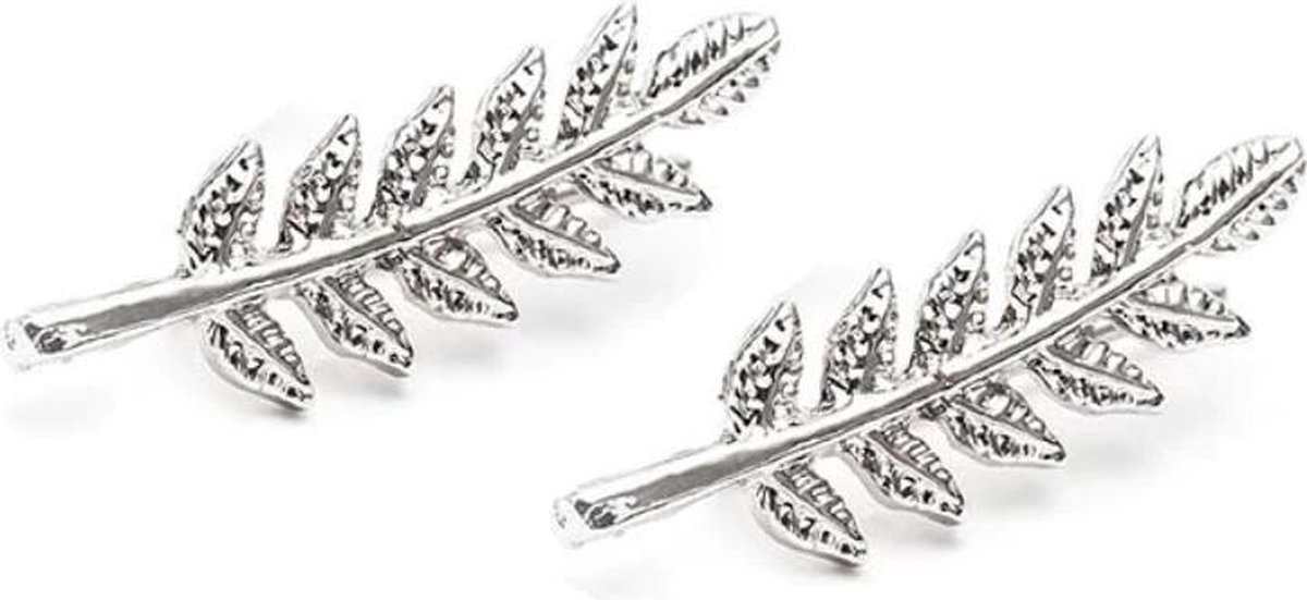 Rhylane – Cadeau Sieraden- Blad Oorbellen Zilverkleurig – Stekertjes – 2.1 cm – Met Geschenkverpakking
