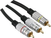 Q-link tulp kabel - Premium quality - Lengte 2 mtr - 3rca/3rca - Male/male - Zwart