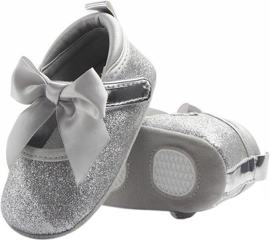 Zilveren Baby Ballerina's - Feestschoenen- kinderschoenen- Babyschoentjes- Maat 19/20... |