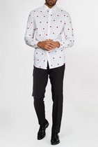 OppoSuits Christmas Gifts Shirt - Heren Overhemd - Kerst - Wit - Maat EU 47/48