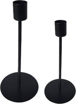 Kandelaar - Sprietje - set (18 + 23 cm) - zwart