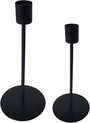Branded By - Kandelaar - Sprietje - set (18 + 23 cm) - zwart