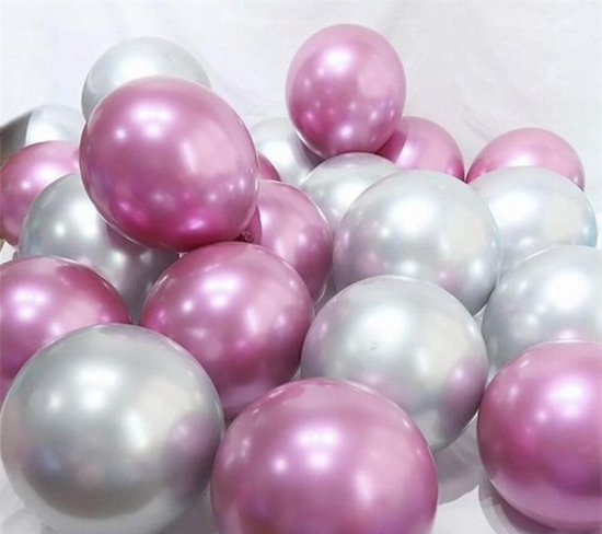 Gewend aan onderdak Fictief Luxe Chrome Ballonnen Roze Zilver 10 Stuks - Helium Ballonnenset Metallic  Feestje... | bol.com